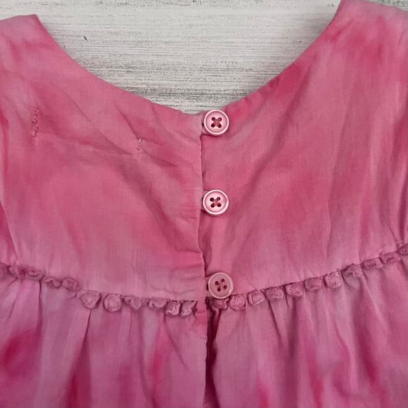 Pandemonium Dress Girls 4 Multicolor Tiered Rainbow Tie Dye Cotton Sundress - Picture 4 of 6